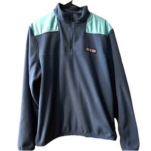Vineyard Vines Men Shepshirt 1/4 Zip Medium Blue Ocean Beach Coastal Golf